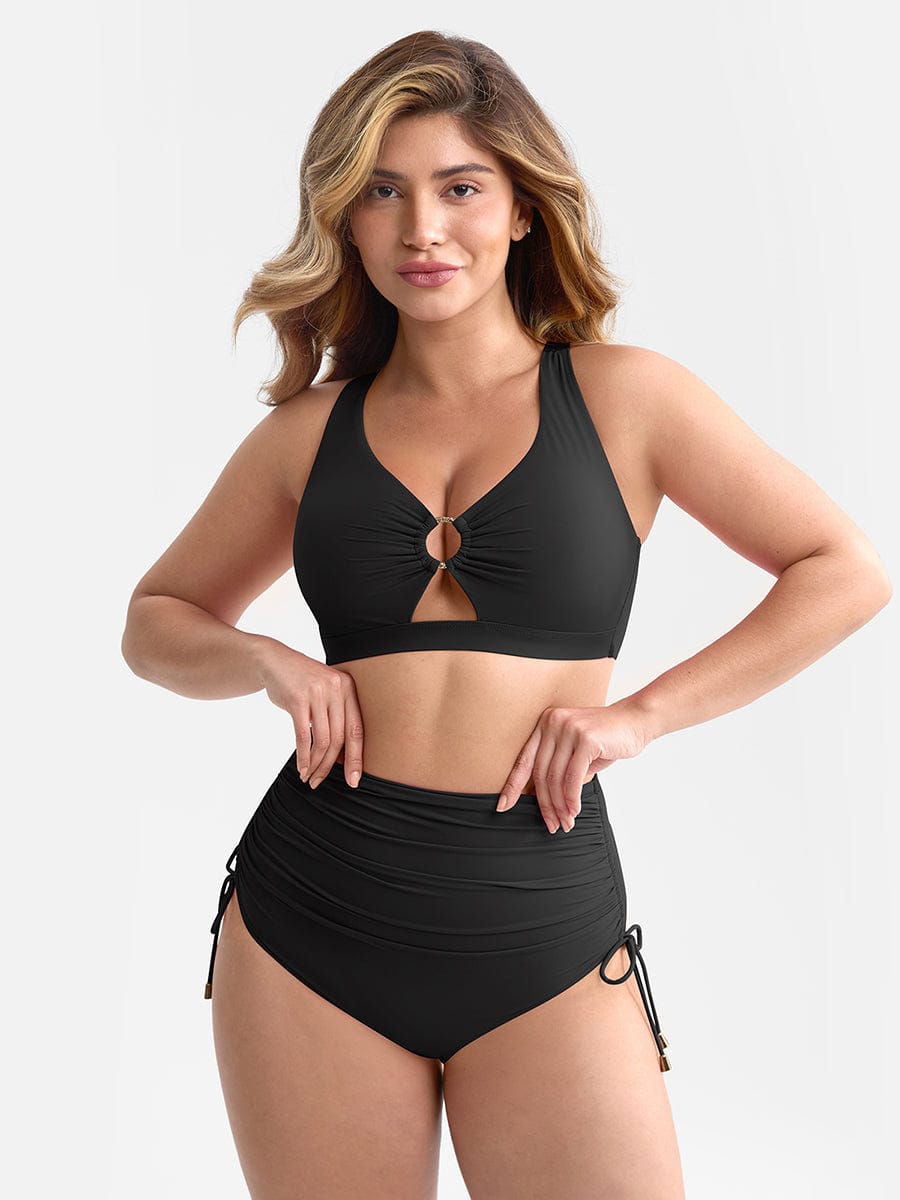 Sculpt Deep V Metal Ring Tummy Control Swimsuit