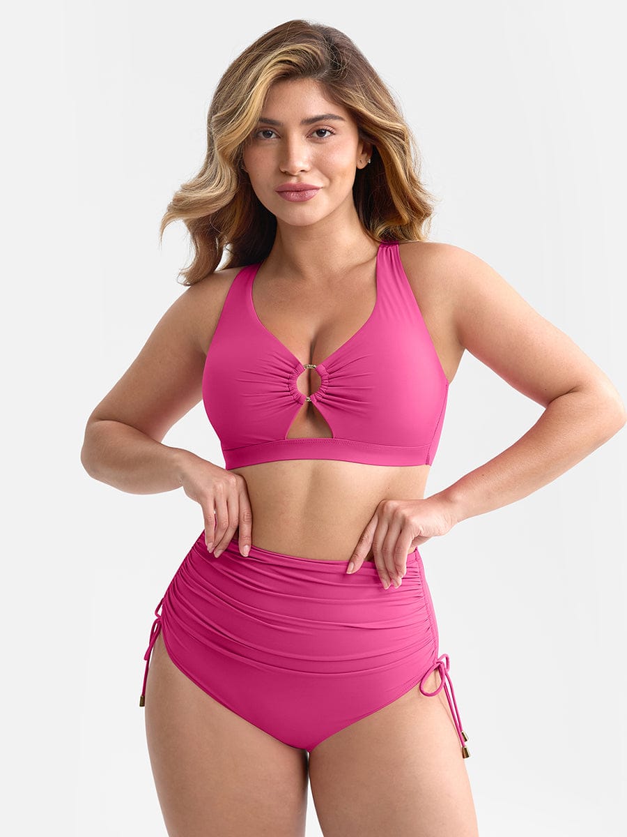Sculpt Deep V Metal Ring Tummy Control Swimsuit