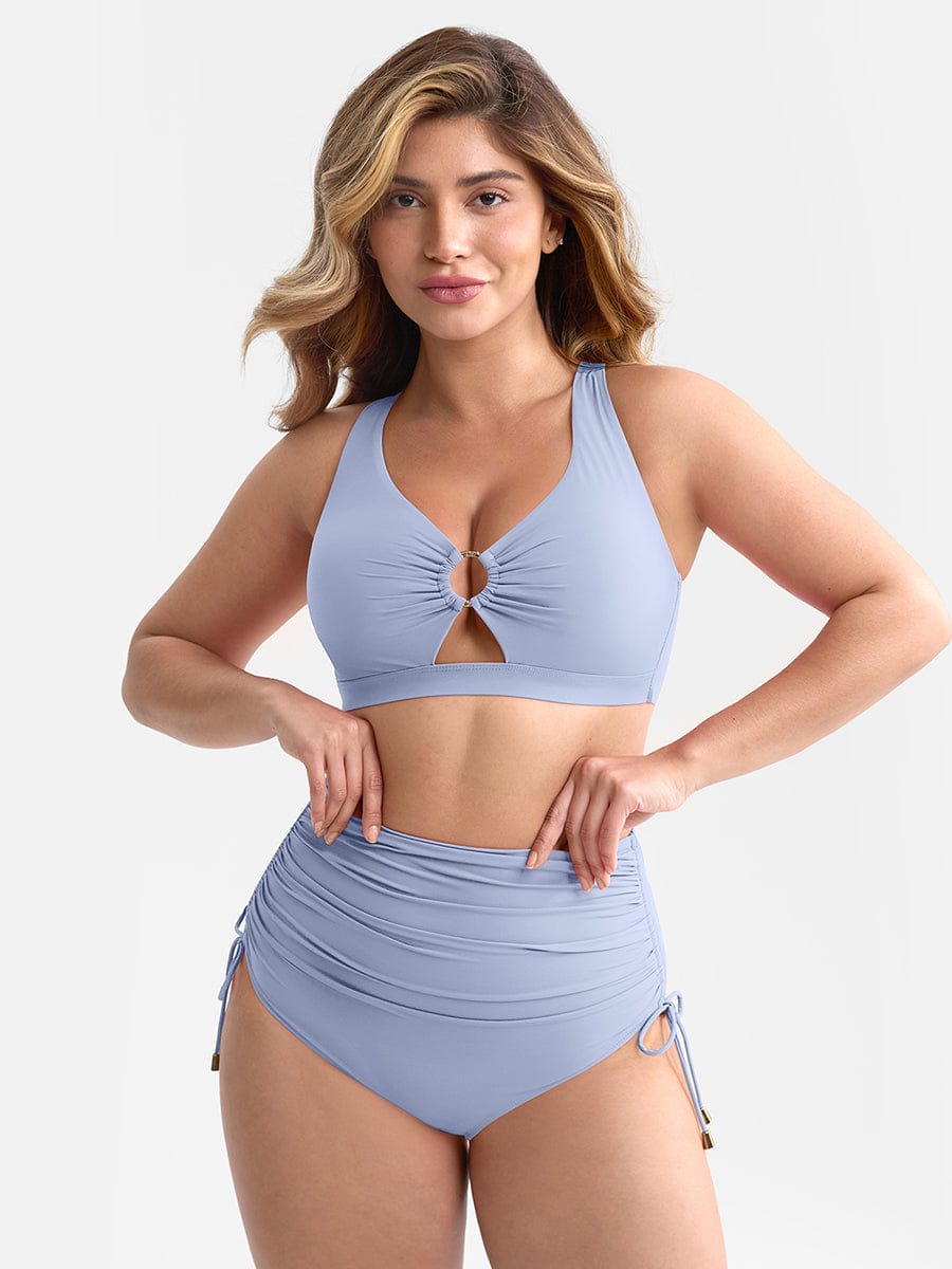 Sculpt Deep V Metal Ring Tummy Control Swimsuit