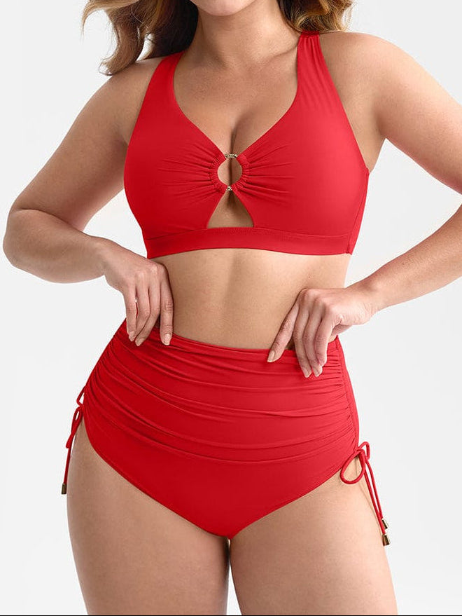 Sculpt Deep V Metal Ring Tummy Control Swimsuit