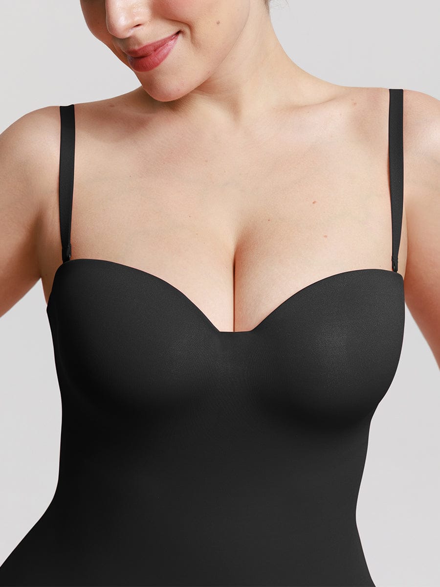 Wholesale One Piece Underwire Strapless Cups Waist And Abdomen Shaping Thong Bodysuit
