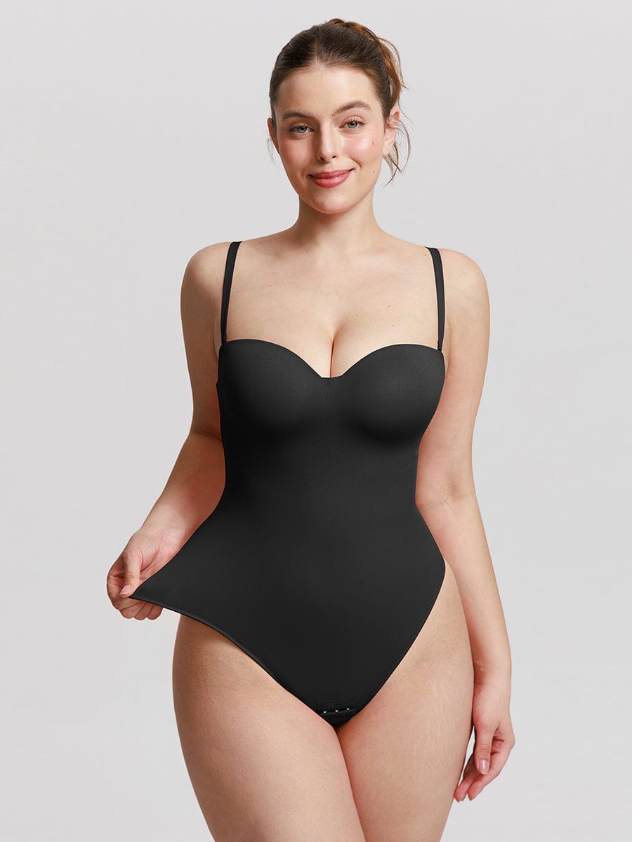 Wholesale One Piece Underwire Strapless Cups Waist And Abdomen Shaping Thong Bodysuit