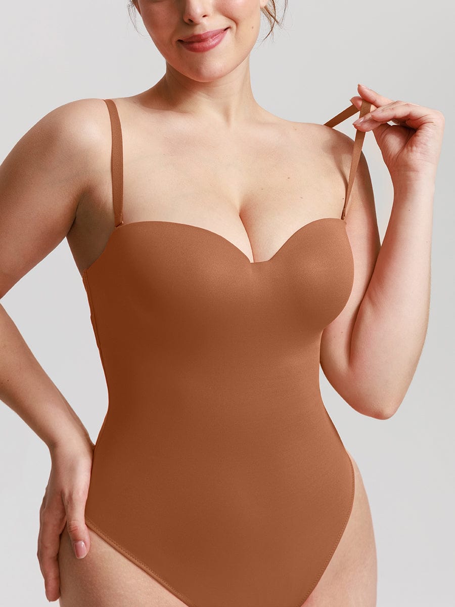 Wholesale One Piece Underwire Strapless Cups Waist And Abdomen Shaping Thong Bodysuit