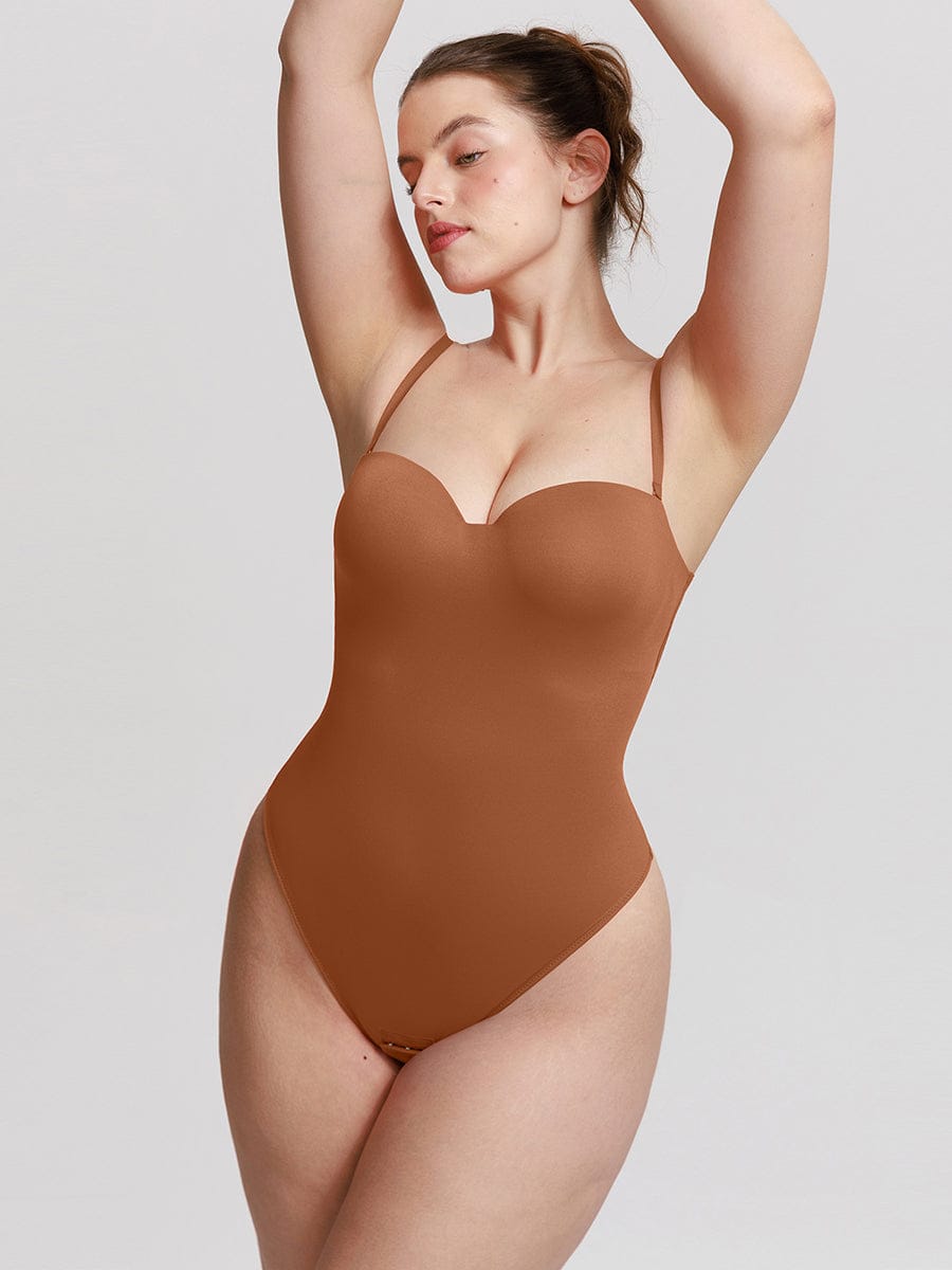 Wholesale One Piece Underwire Strapless Cups Waist And Abdomen Shaping Thong Bodysuit